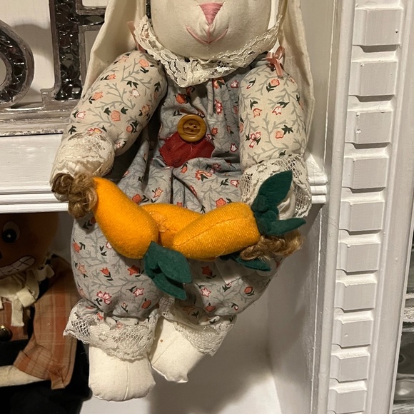 Vtg 70s SPRINGWATER COOKIE CO Primitive Bunny Rabbit Shelf Sitter Easter Nursery - Picture 6 of 10